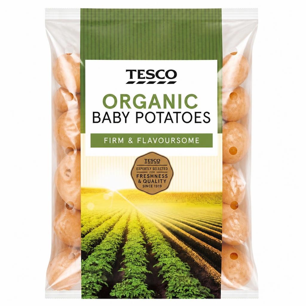 Tesco Organic Baby Potatoes 750G