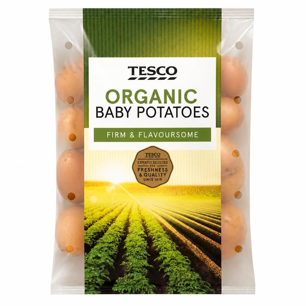 Tesco Organic Baby Potatoes 750G