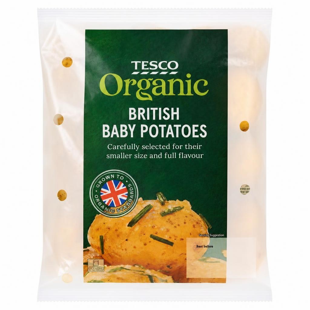 Tesco Organic Baby Potatoes 750G