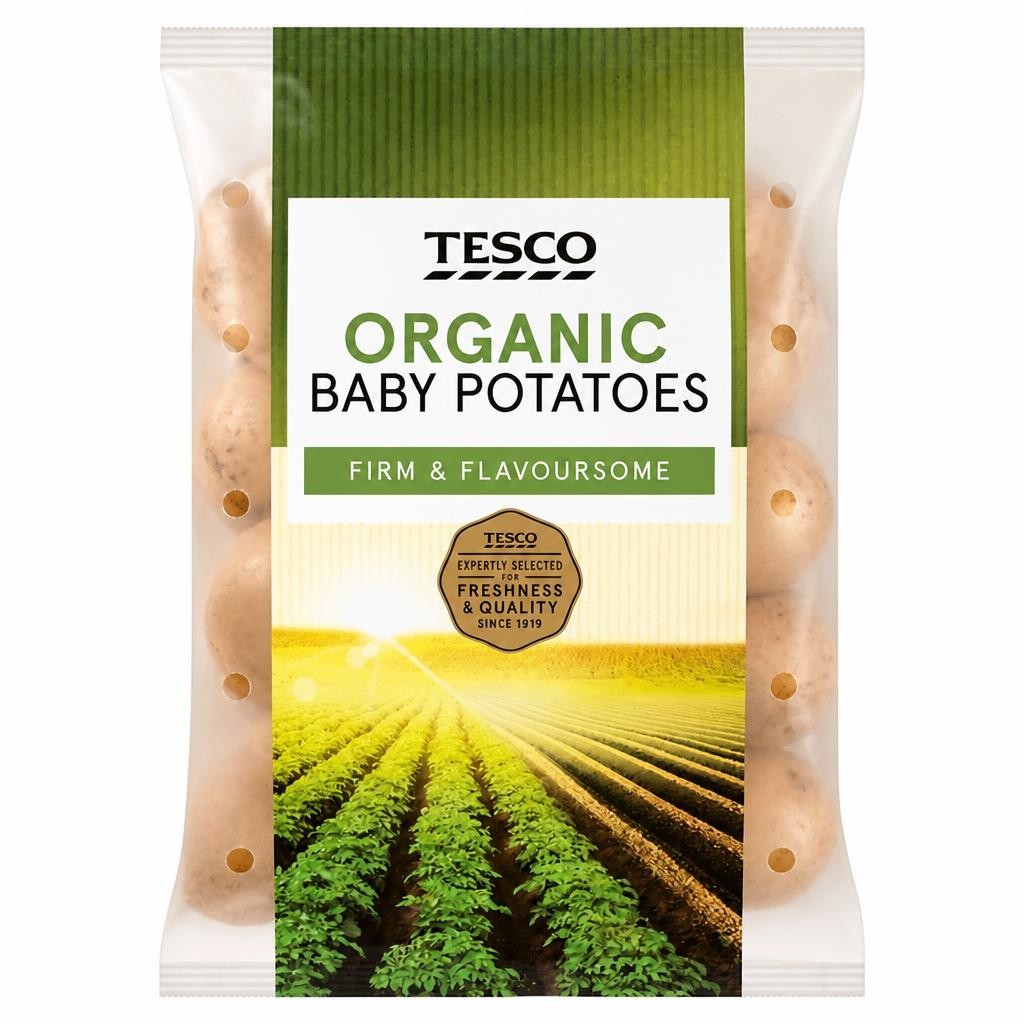 Tesco Organic Baby Potatoes 750G