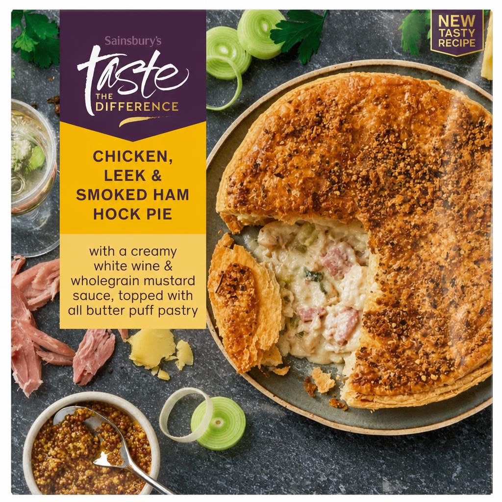 Sainsbury's Chicken, Wiltshire Ham Hock & Leek Pie, Taste the Difference 500g