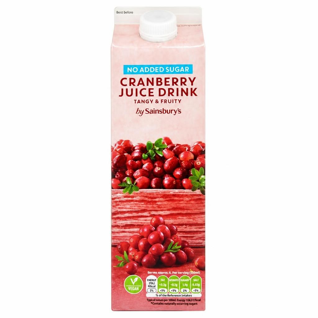 Sainsbury's Cranberry Juice Drink, No Added Sugar 1L