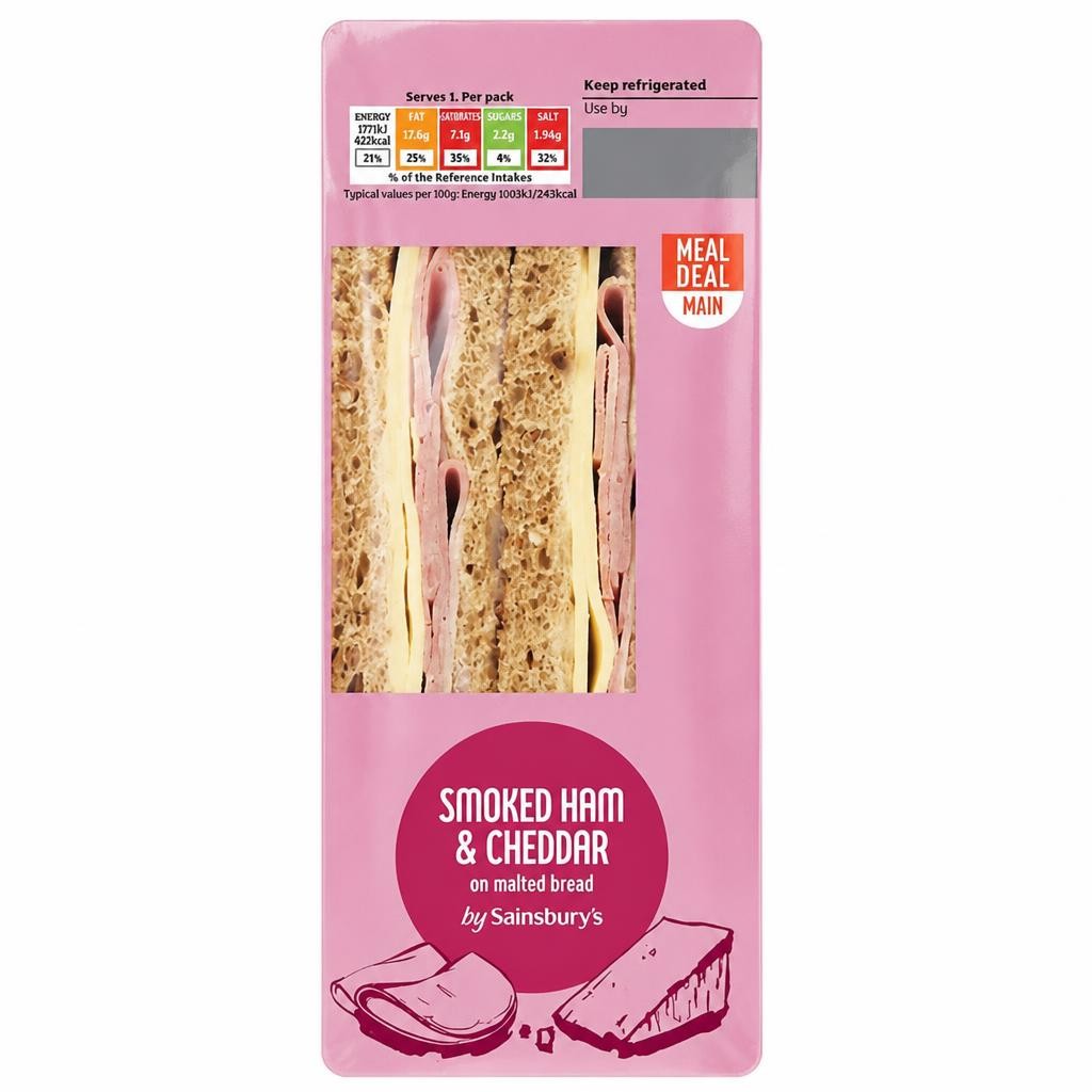 Sainsbury's Smoked Ham & Cheddar on Malted Bread Sandwich