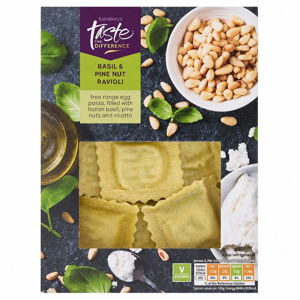 Sainsbury's Basil & Pine Nuts Ravioli, Taste the Difference 250g