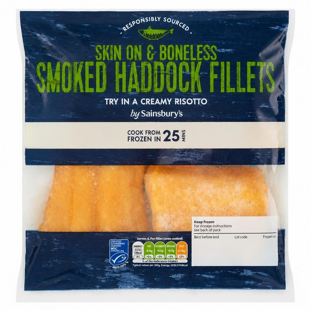 Sainsbury's Skin On & Boneless Smoked Haddock Fillets 360g