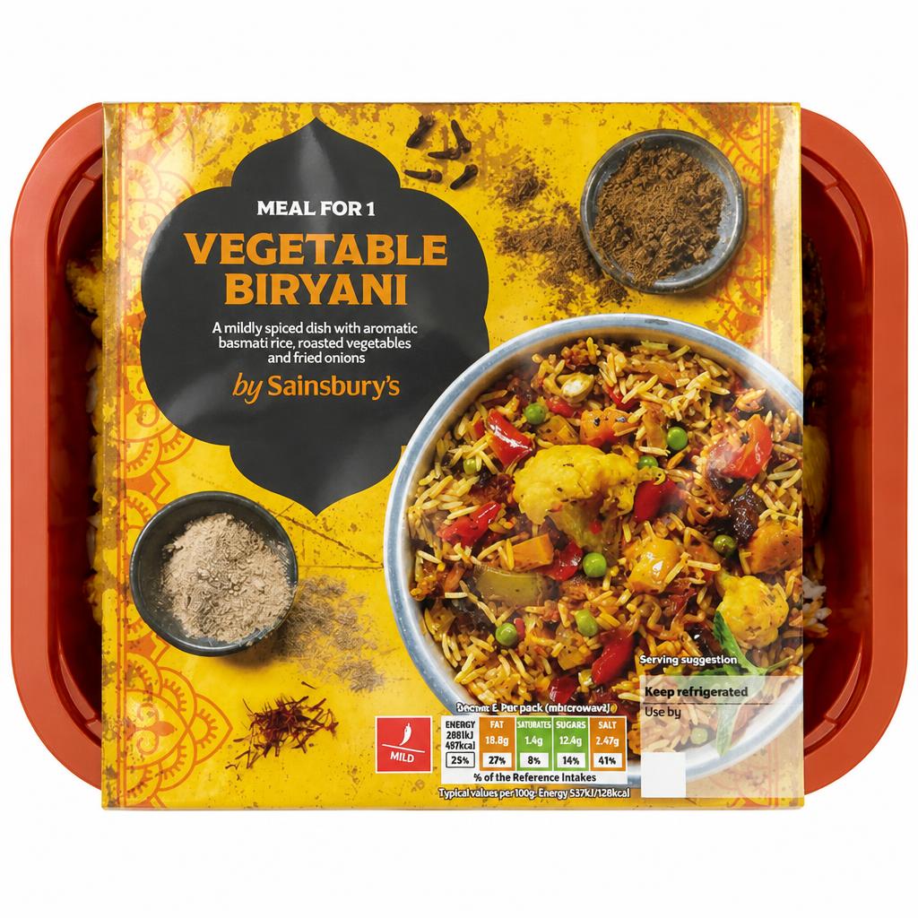 Sainsbury's Indian Vegetable Biryani with Basmati Rice Ready Meal for 1 400g