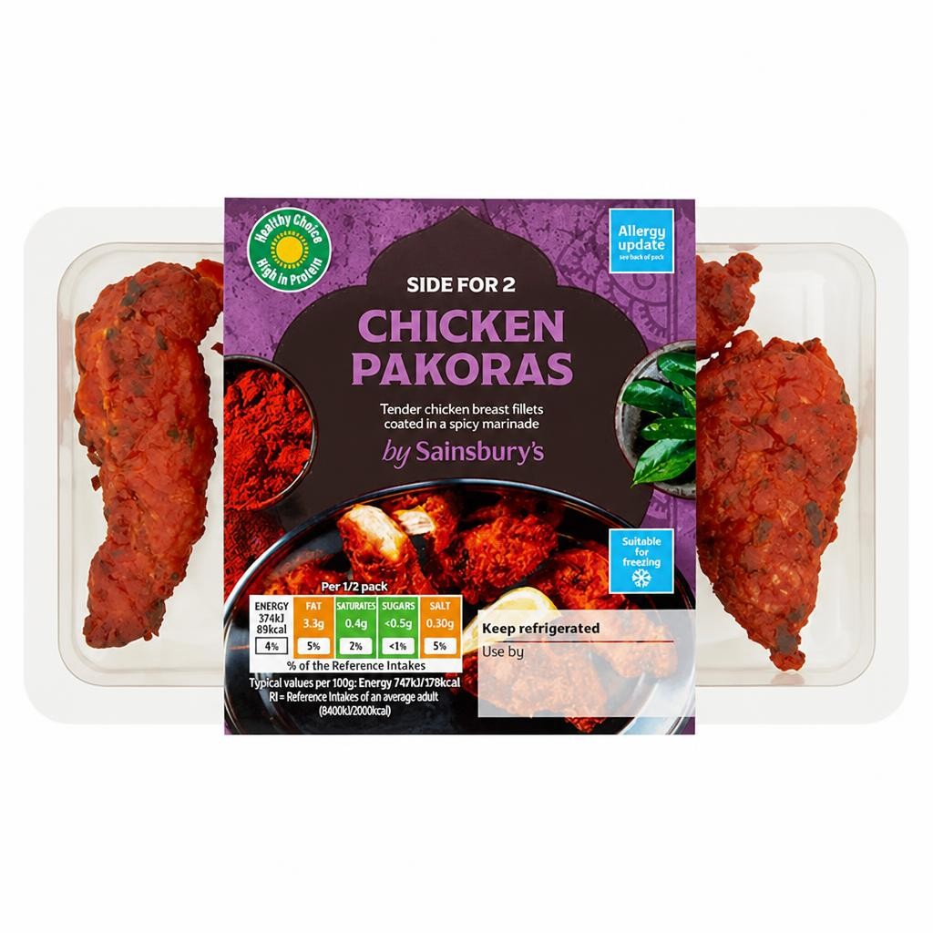 Sainsbury's Indian Chicken Pakoras Ready Meal Side For 2 x2 100g