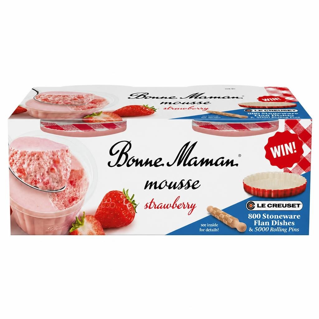 Bonne Maman Strawberry Mousse Dessert 2x70g
