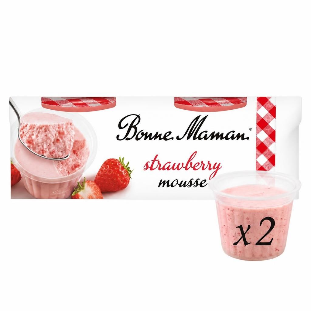 Bonne Maman Strawberry Mousse Dessert 2x70g
