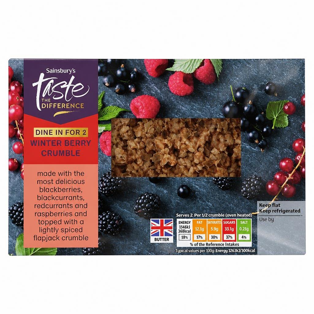 Sainsbury's Winter Berry Crumble, Taste the Difference 250g