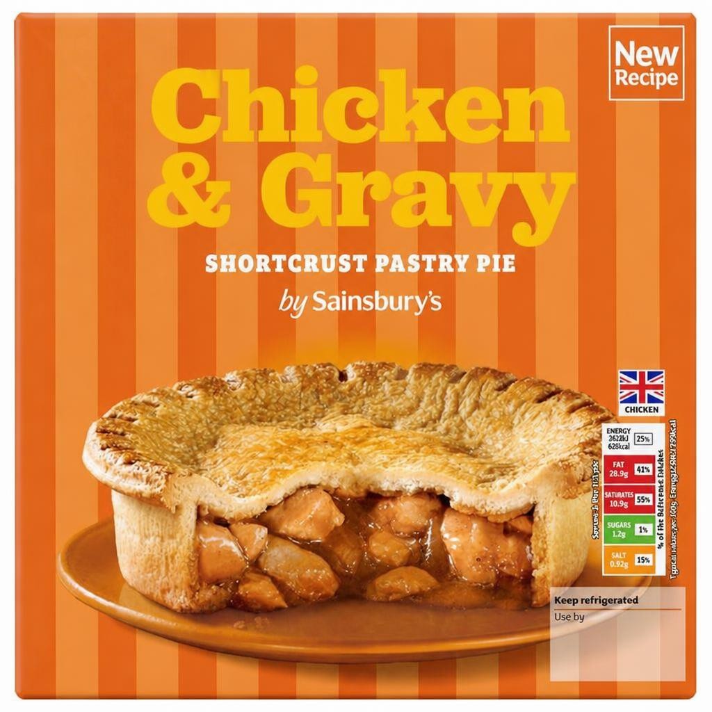 Sainsbury's Chicken & Gravy Shortcrust Pastry Pie 500g