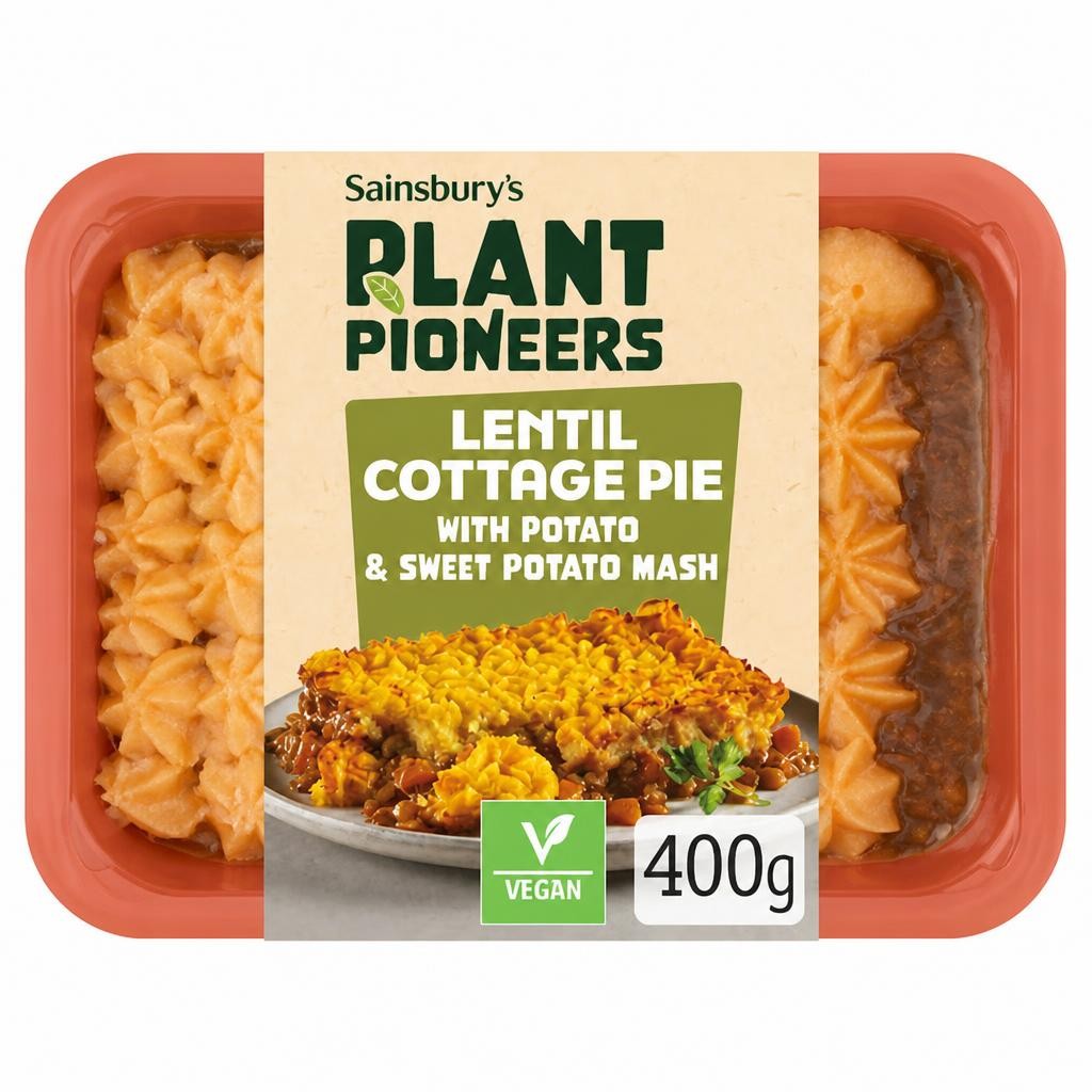 Plant Pioneers Lentil Cottage Pie with Potato & Sweet Potato Mash 400g (Serves 1)
