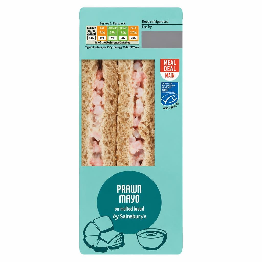 Sainsbury's Prawn Mayo on Malted Bread Sandwich