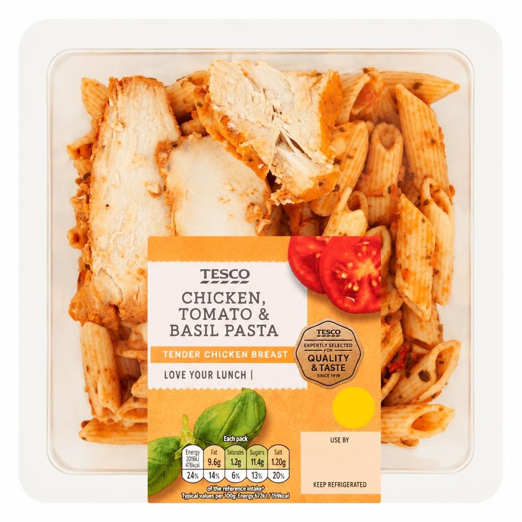Tesco Chicken, Tomato & Basil Pasta 300g