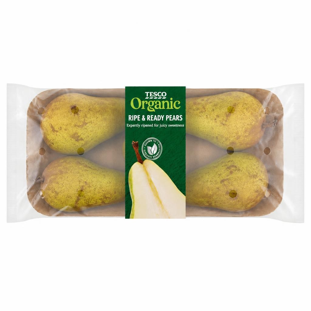 Tesco Organic Ripe & Ready Pears 550G