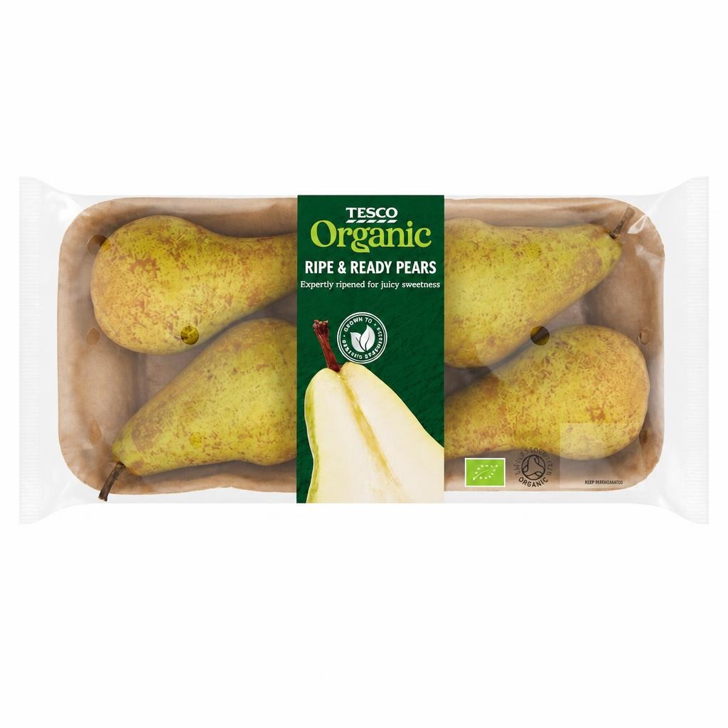 Tesco Organic Ripe & Ready Pears 550G