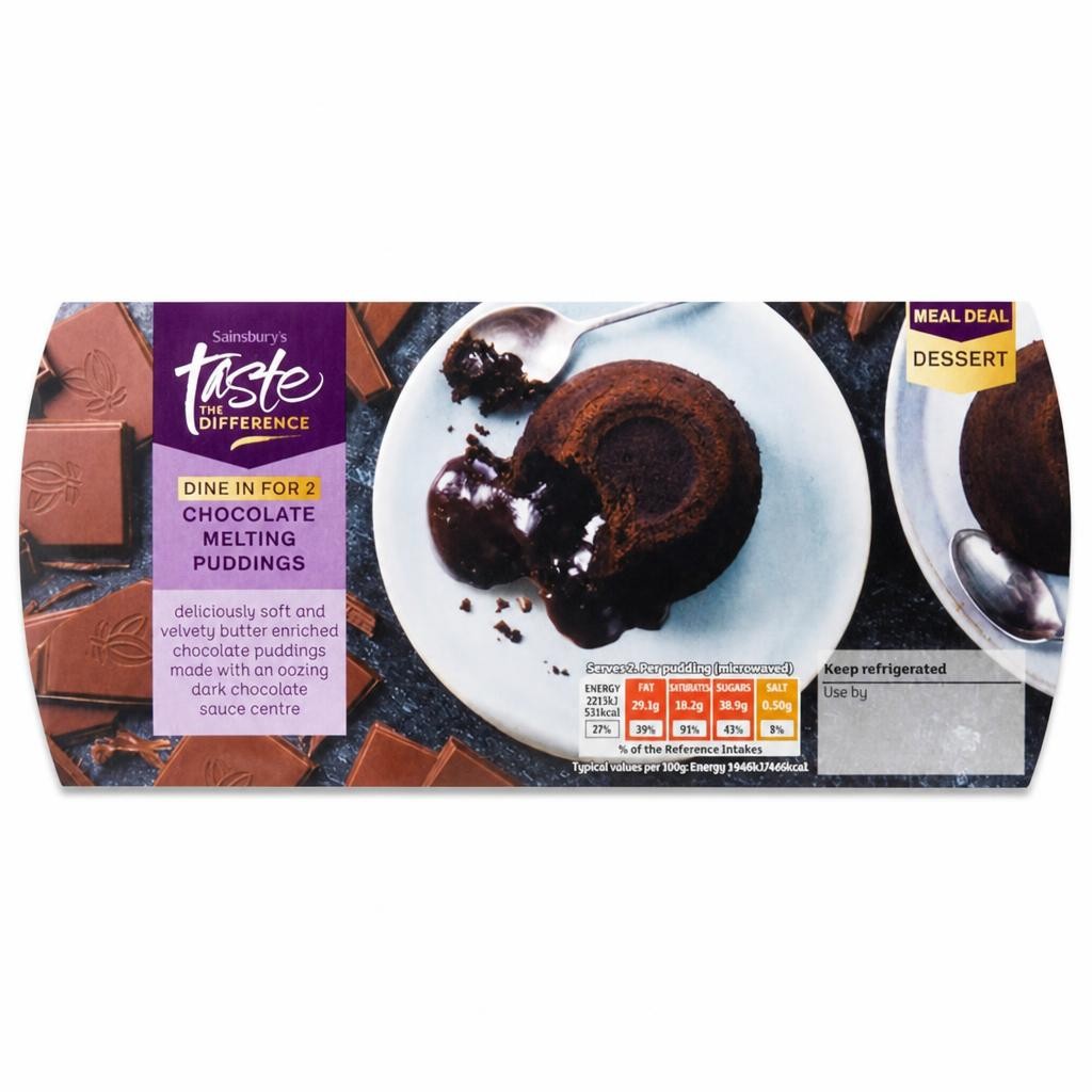 Sainsbury's Chocolate Melting Puddings, Taste the Difference 2x155g