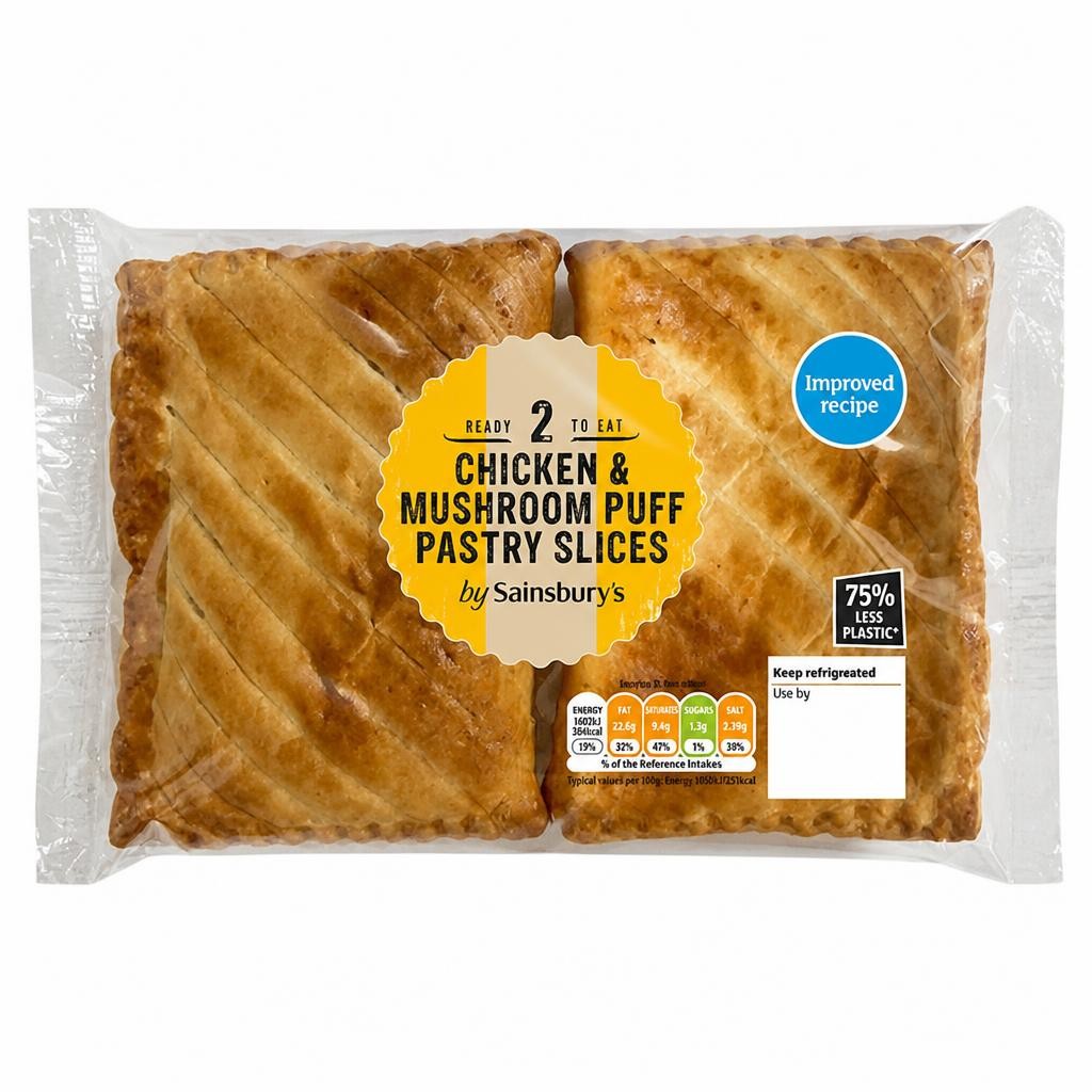 Sainsbury's Chicken & Mushroom Puff Pastry Slices x2 300g
