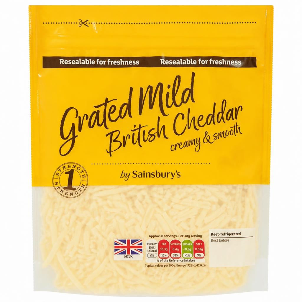 Sainsbury's Grated Mild British Cheddar 250g