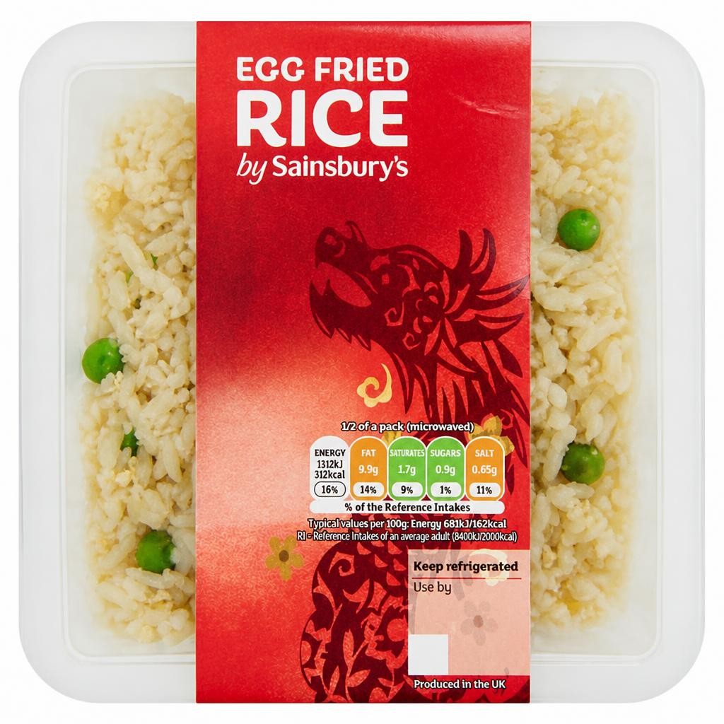 Sainsbury's Chinese Egg Fried Rice Ready Meal Side For 2 400g