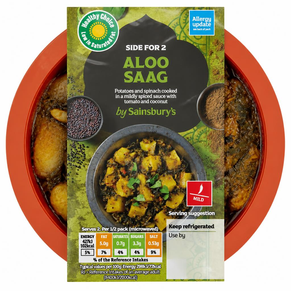 Sainsbury's Indian Aloo Saag Ready Meal Side For 2 300g