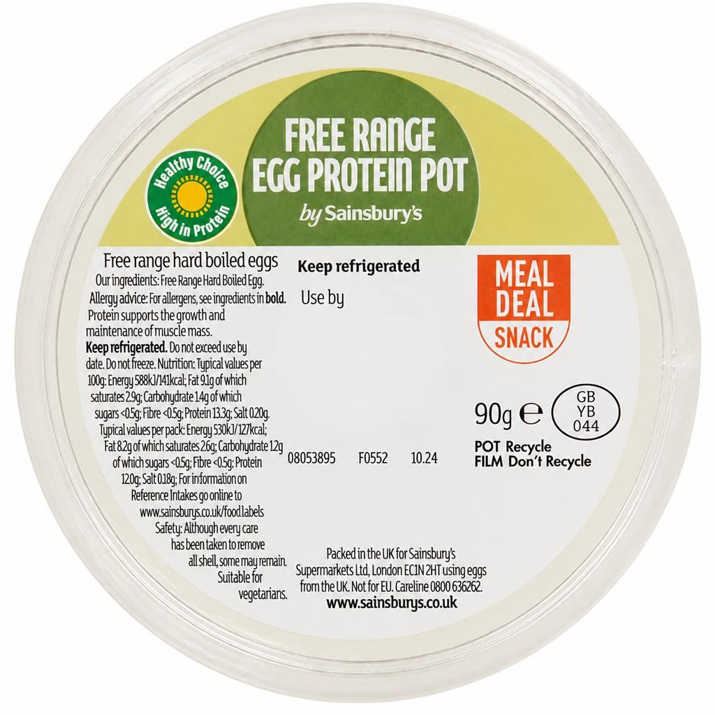 Sainsbury's 90g Free Range Egg Pot