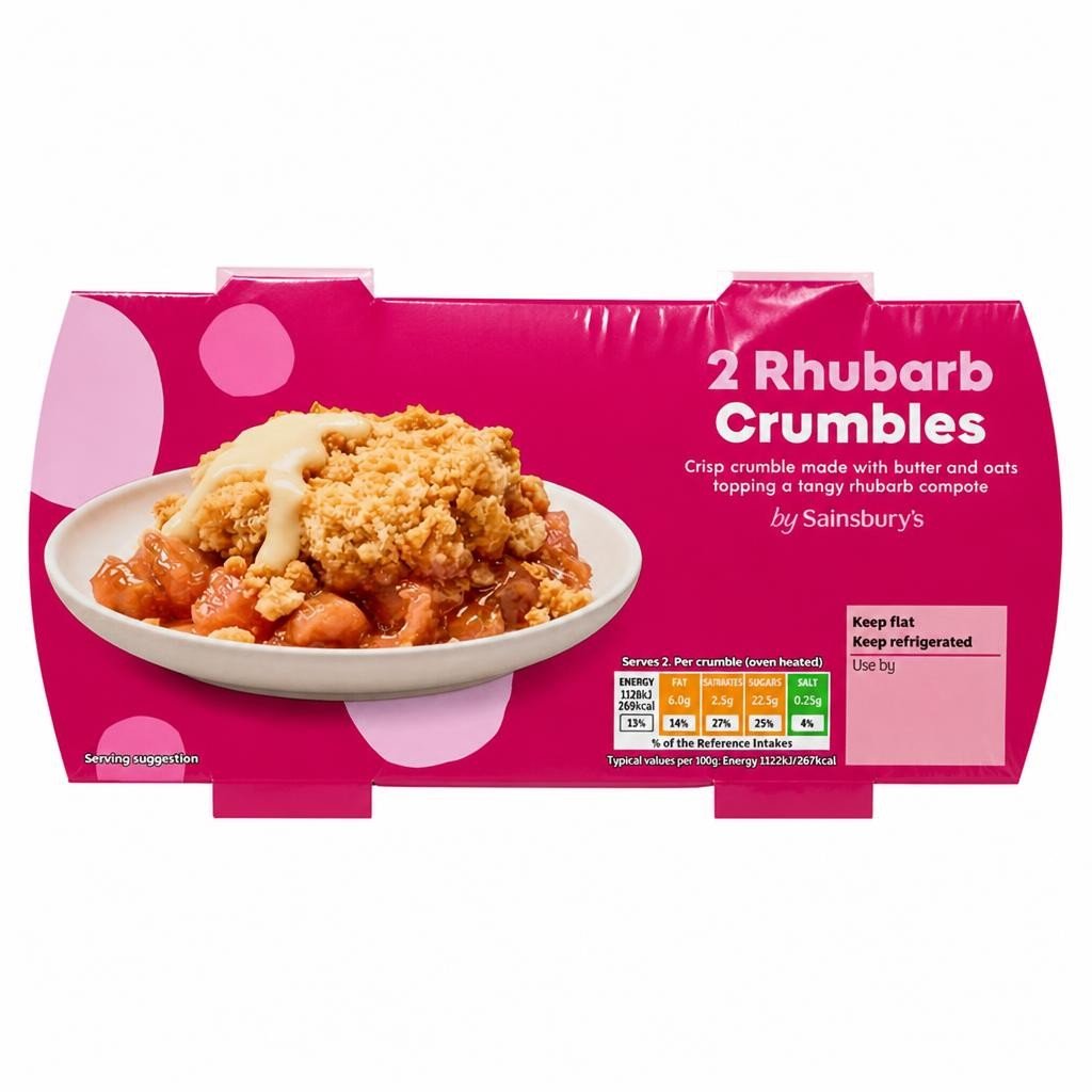 Sainsbury's Rhubarb Crumble 2x120g