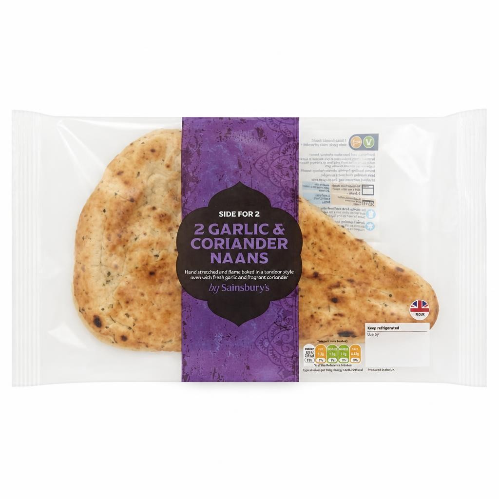 Sainsbury's Indian Garlic & Coriander Naan 260g