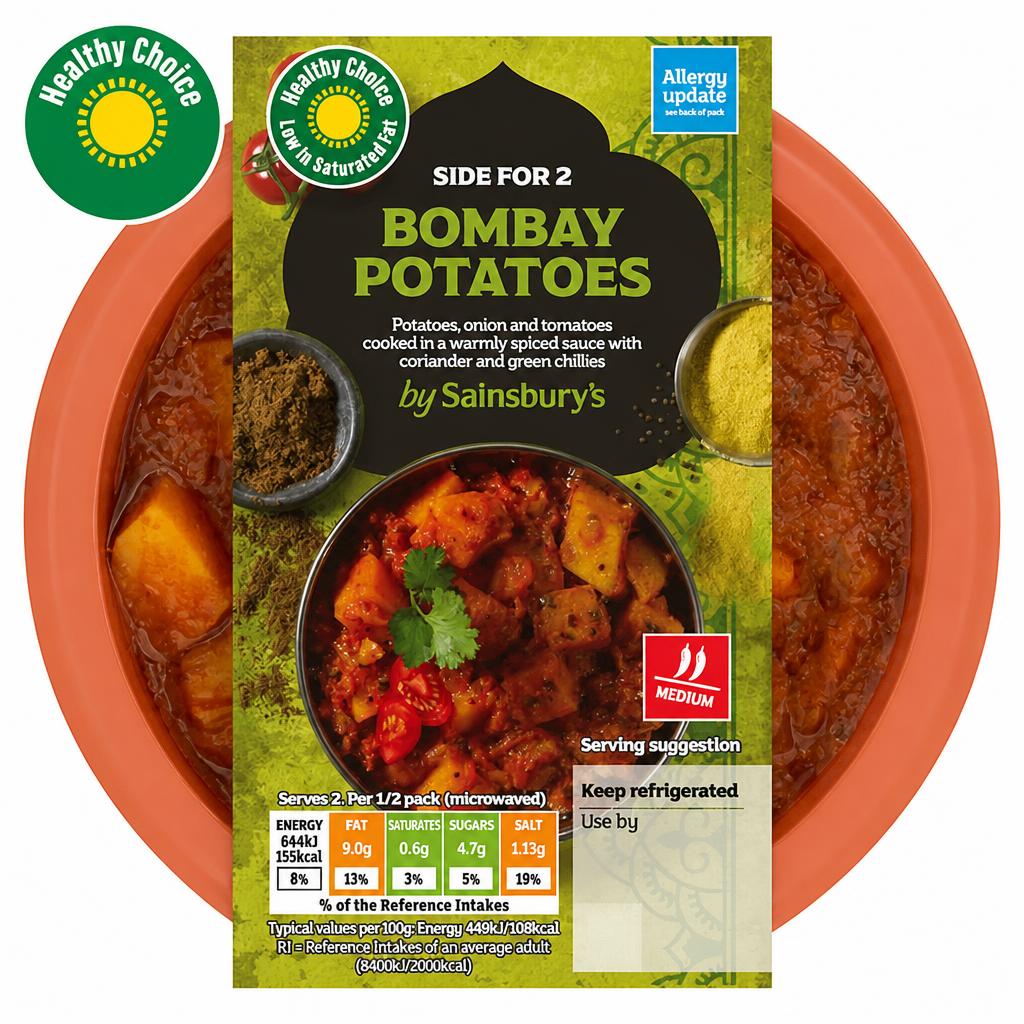 Sainsbury's Indian Bombay Potato Ready Meal Side For 2 300g