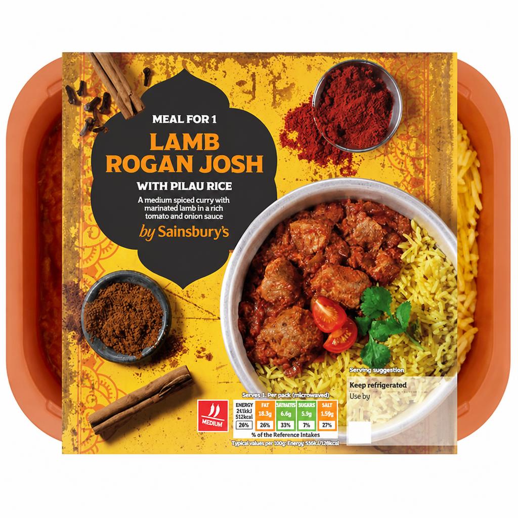Sainsbury's Indian Lamb Rogan Josh with Pilau Rice Ready Meal for 1 400g