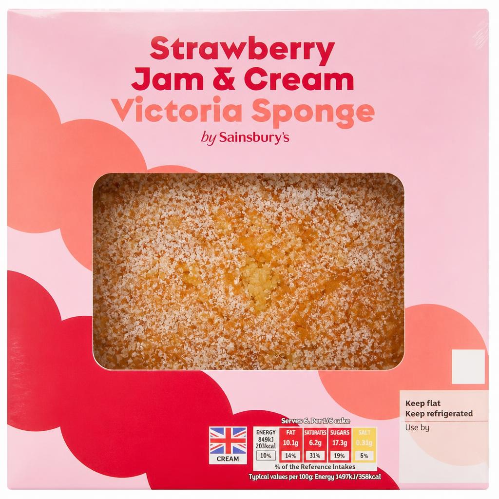 Sainsbury's Strawberry Jam & Cream Victoria Sponge 340g