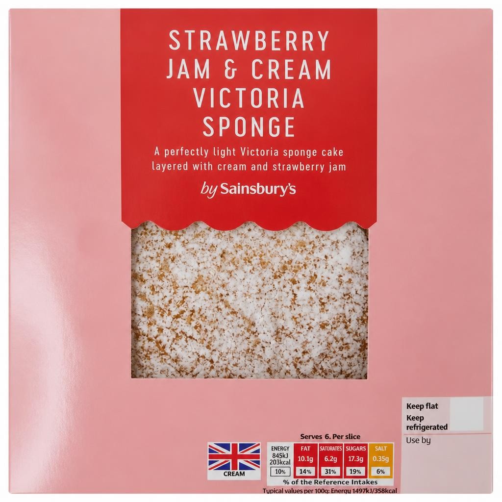 Sainsbury's Strawberry Jam & Cream Victoria Sponge 340g
