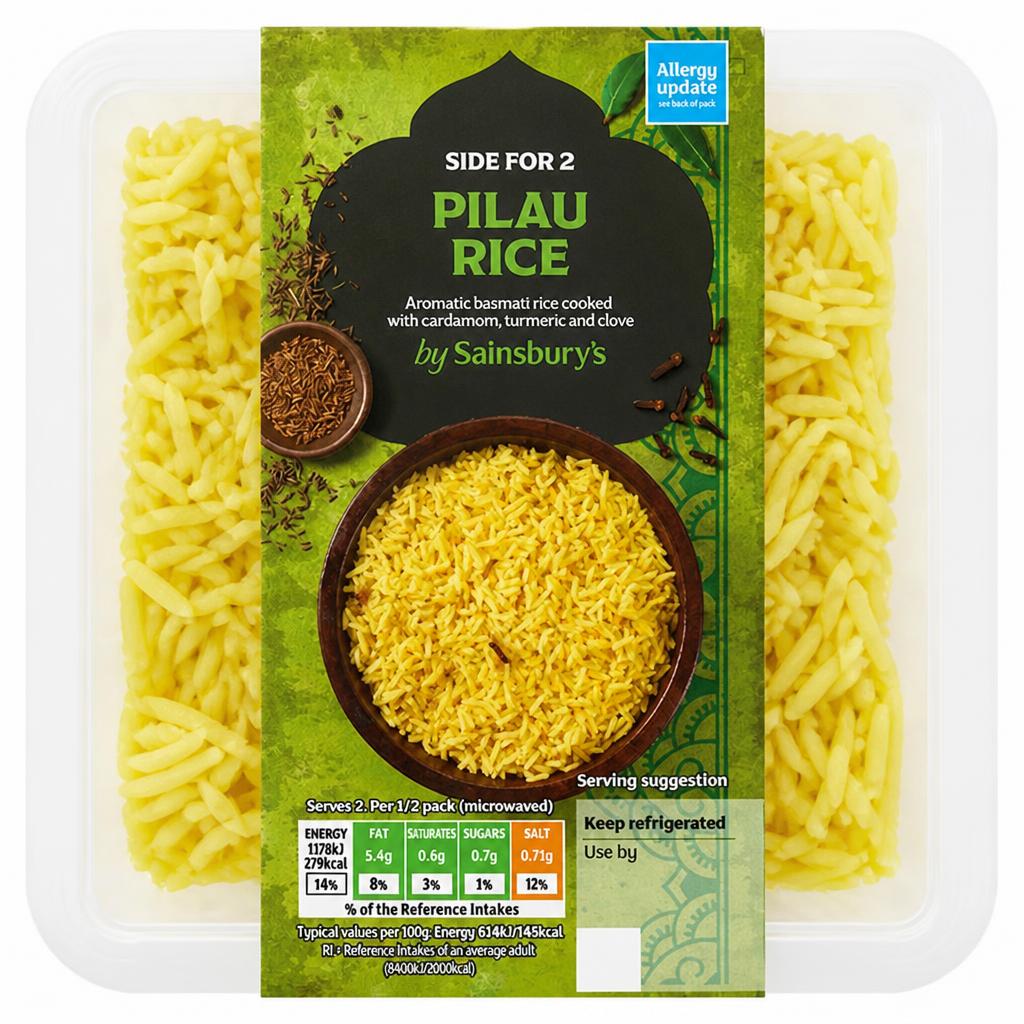 Sainsbury's Indian Pilau Rice Ready Meal Side For 2 400g