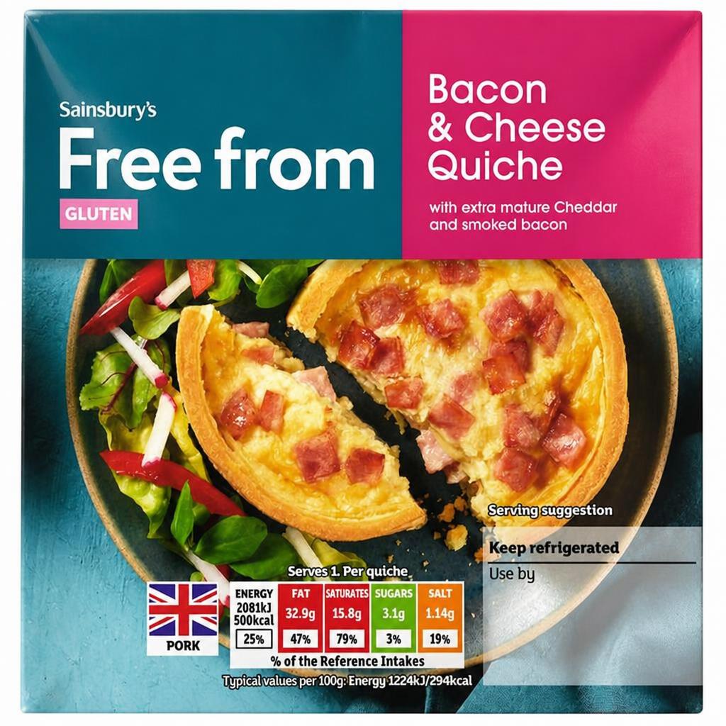 Sainsbury's Free From Cheese & Bacon Quiche 170g