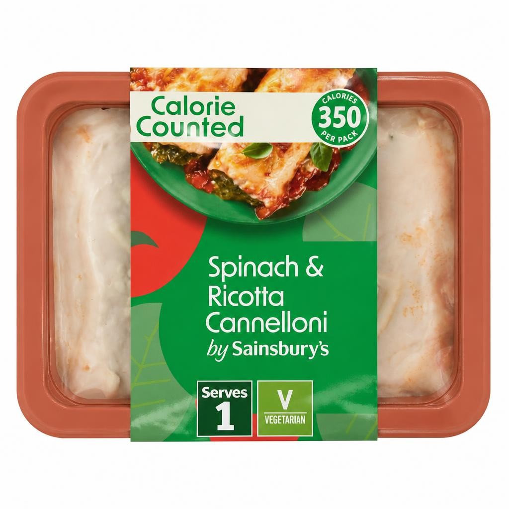 Sainsbury's Calorie Counted Spinach & Ricotta Cannelloni 400g