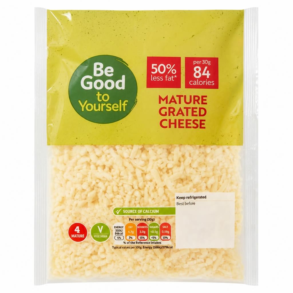 Sainsbury's Mature Grated White Cheese, Be Good To Yourself 250g