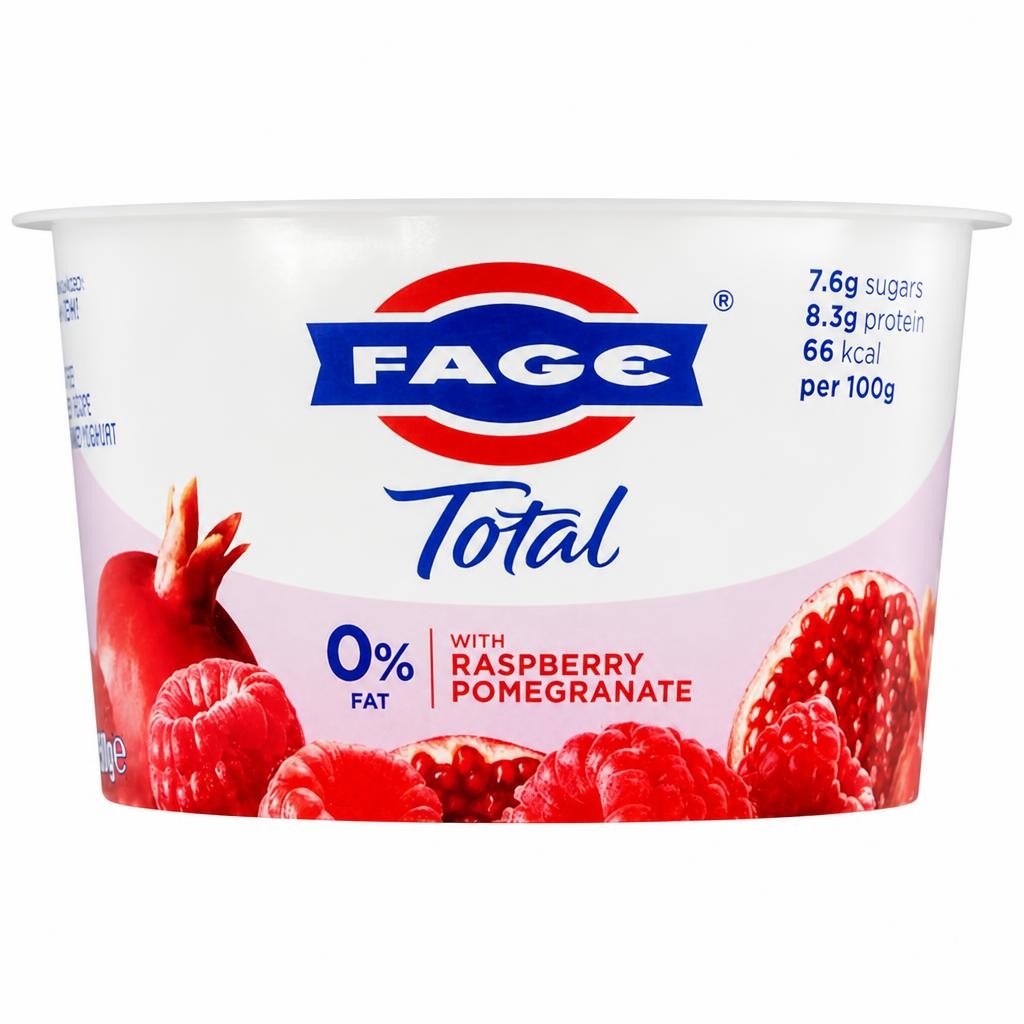 Fage Total 150g 0% Fat Free Greek Recipe Strained Raspberry Pomegranate Yoghurt