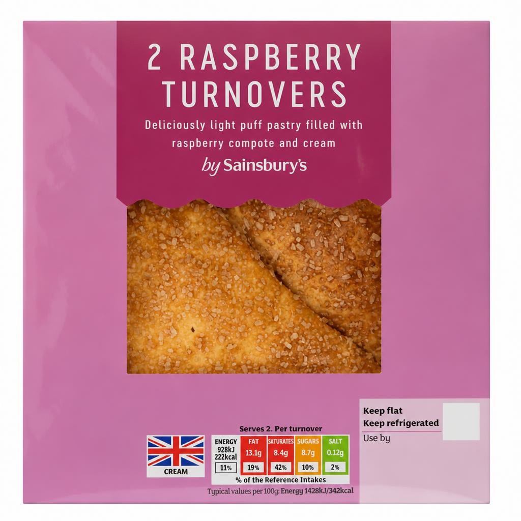 Sainsbury's Raspberry Turnovers 2 x 65g