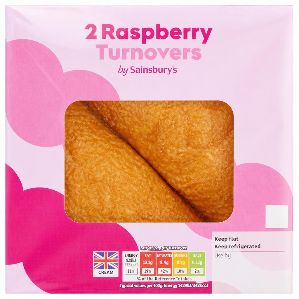 Sainsbury's Raspberry Turnovers 2 x 65g