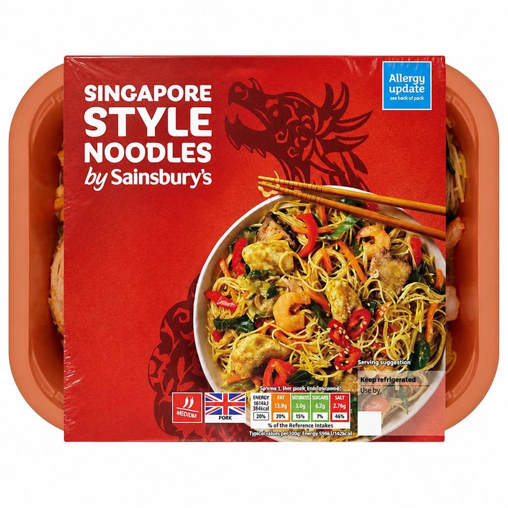 Sainsbury's Singapore Style Noodles Ready Meal for 1 400g