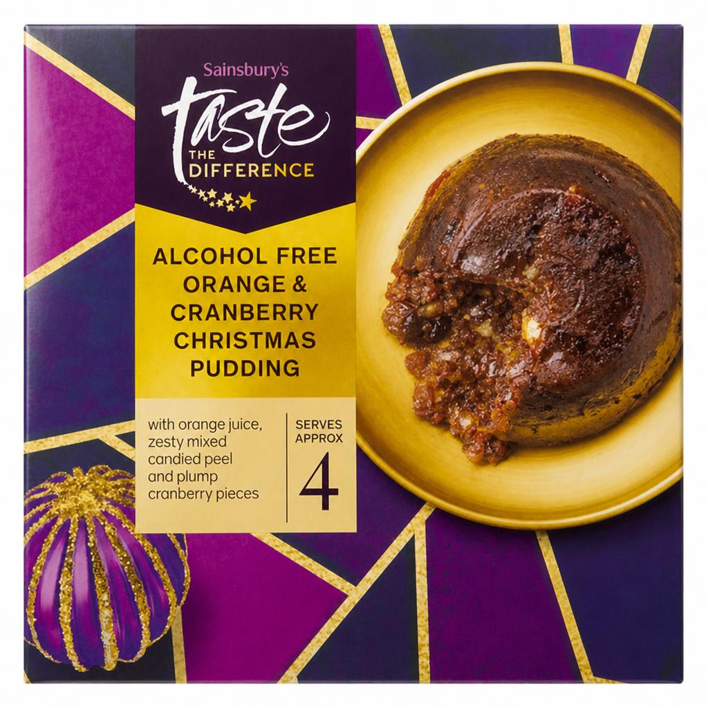 Sainsbury's Alcohol Free Orange & Cranberry Christmas Pudding, Taste the Difference 400g