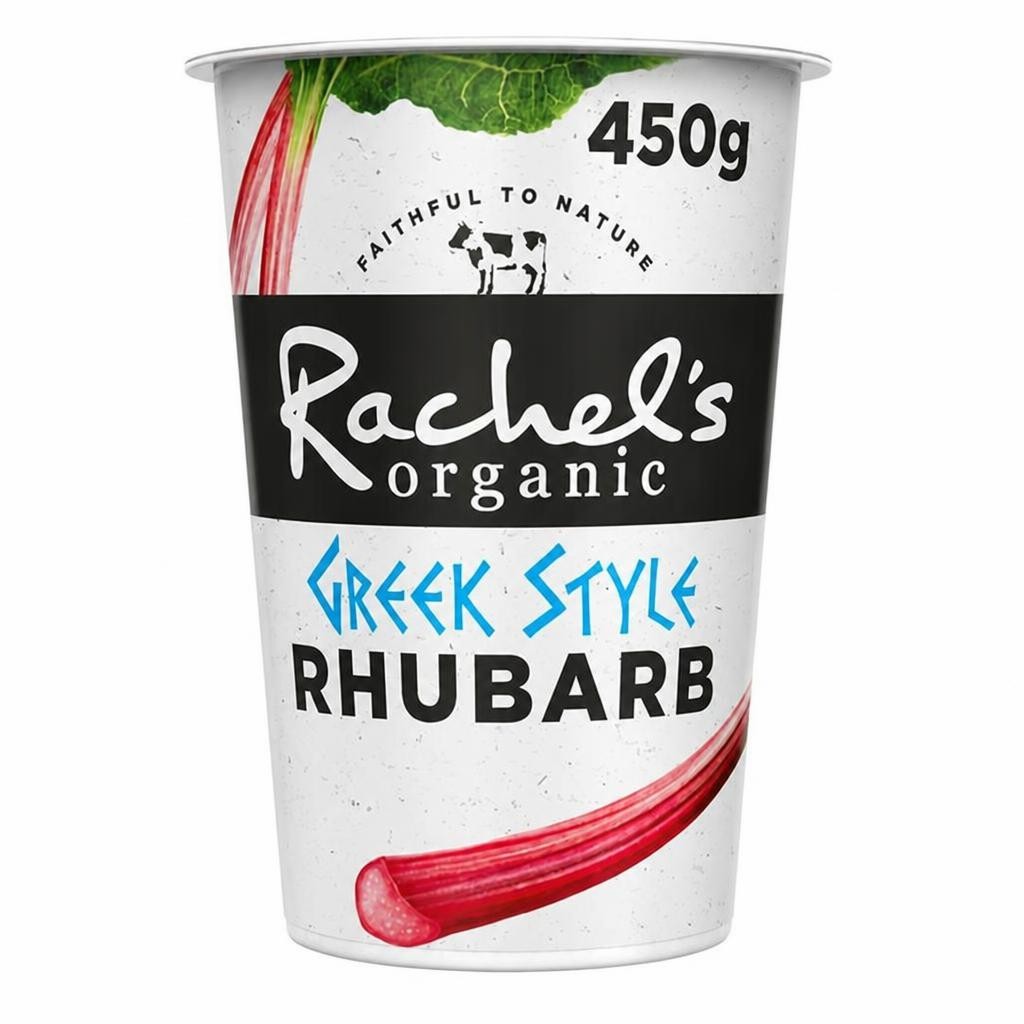 Rachel's Organic Greek Style Yogurt Rhubarb 450g