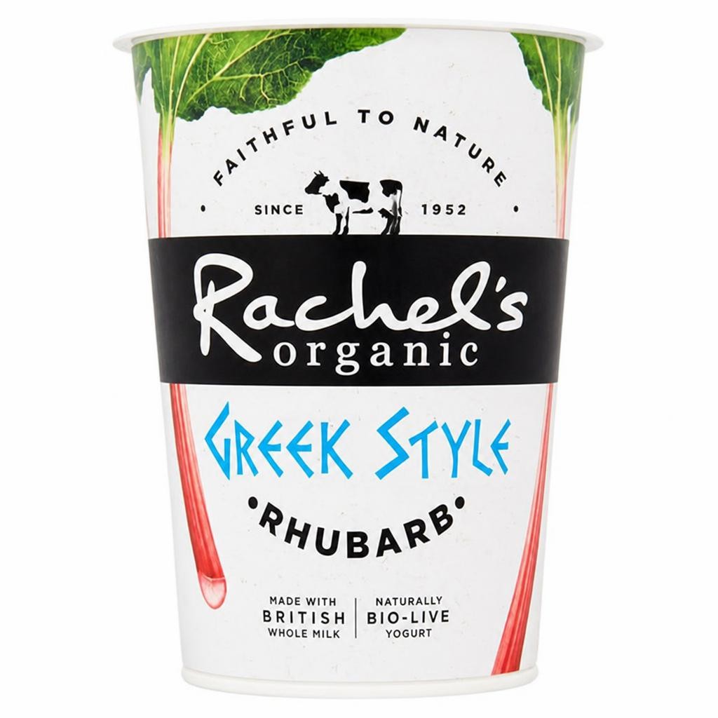 Rachel's Organic Greek Style Yogurt Rhubarb 450g