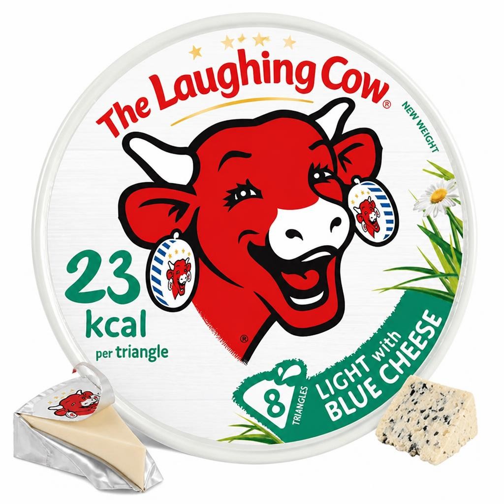 The Laughing Cow Light Blue Cheese Spread Triangles x8 120g