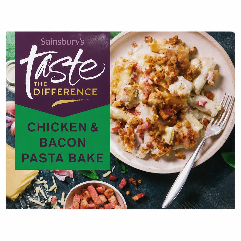 Sainsbury's Chicken & Bacon Pasta Bake Ready Meal For 1, Taste the Difference 375g