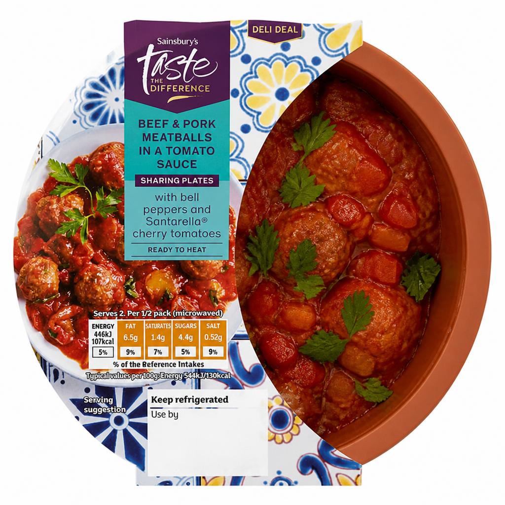 Sainsbury's Beef & Pork Meatballs in a Tomato Sauce, Taste the Difference 175g