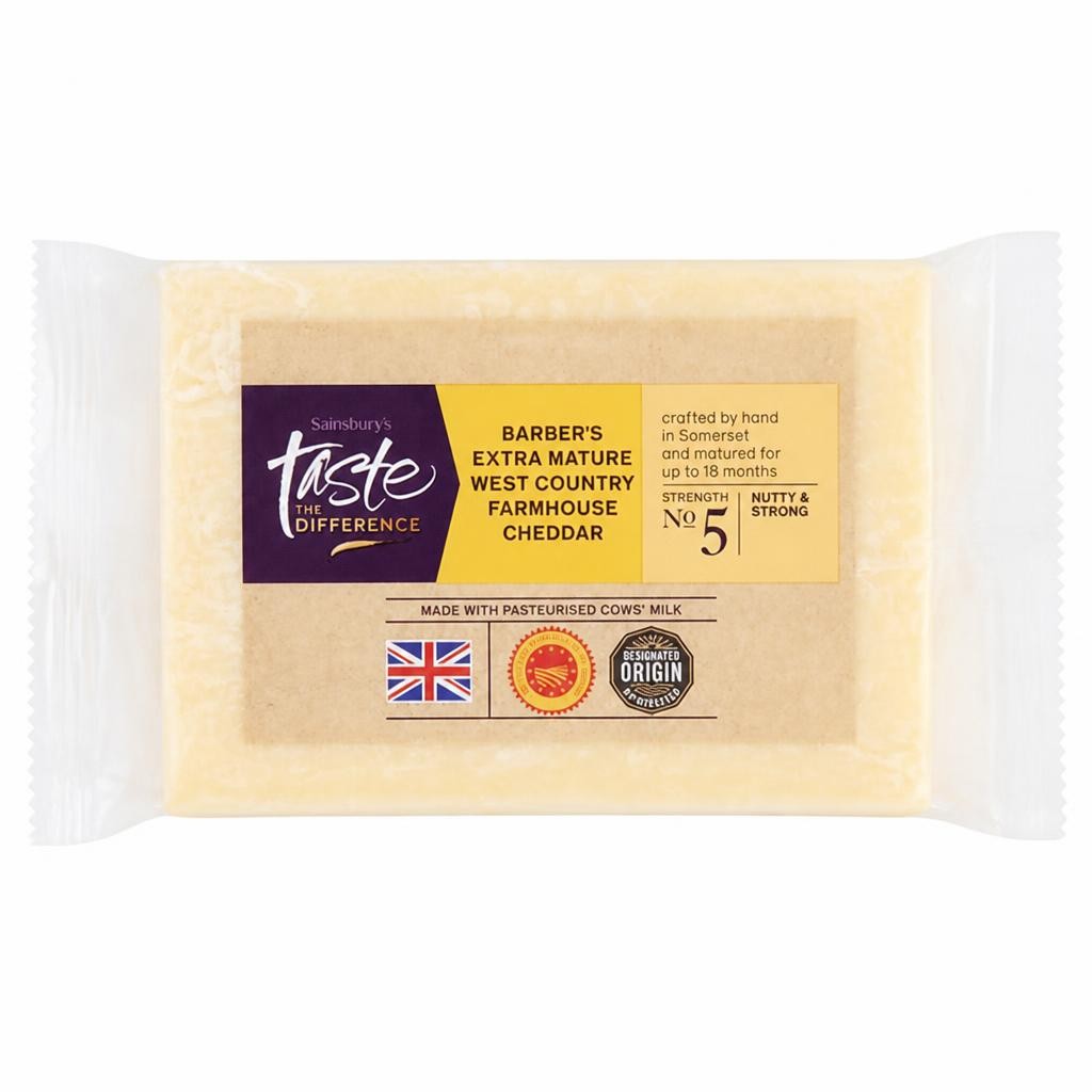 Sainsbury's Extra Mature Farmhouse Cheddar, Taste the Difference 350g