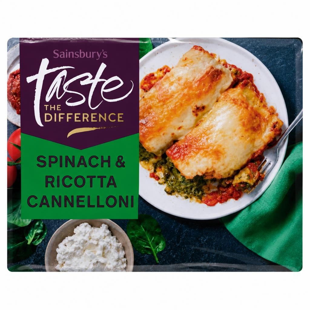 Sainsbury's Spinach & Ricotta Cannelloni Ready Meal For 1, Taste the Difference 400g