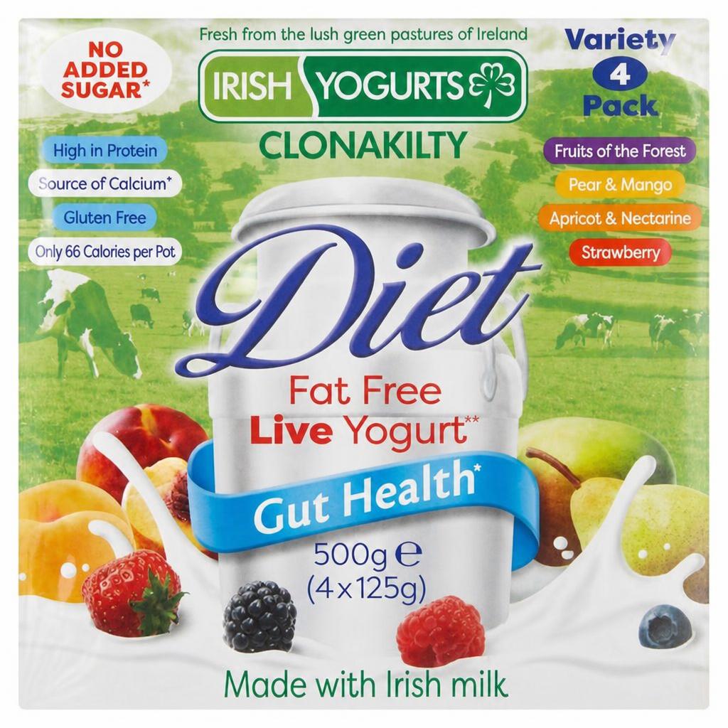 Irish Yogurts Diet Fat Free 4x125g