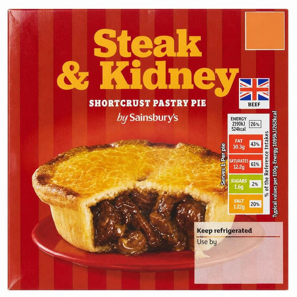 Sainsbury's Steak & Kidney Shortcrust Pastry Pie 200g